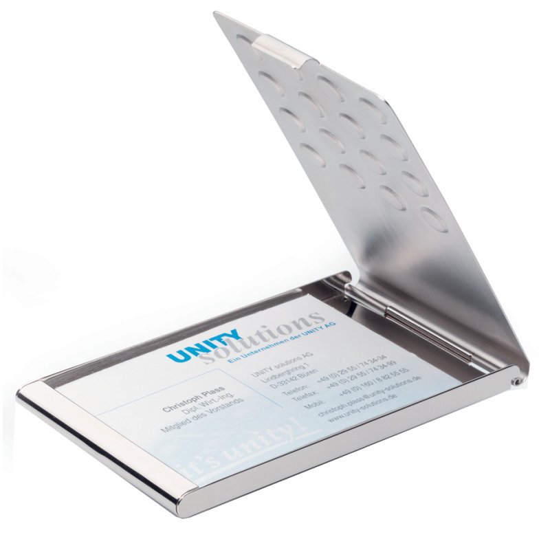DURABLE porte-cartes de visite Business Card Box Chrome, argenté, pour 20 cartes de visite